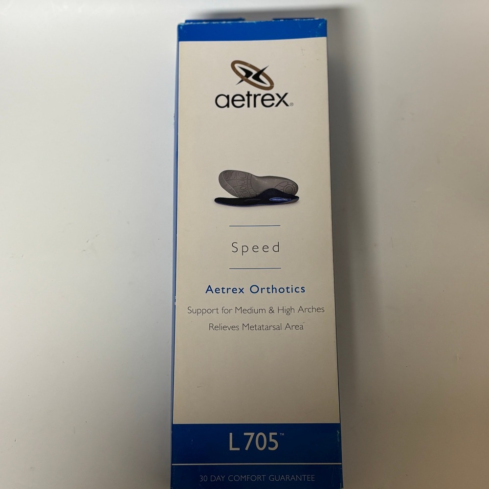 Aetrex Speed Orthotics L705 Mens Size 15 Blue Arch Support Insoles